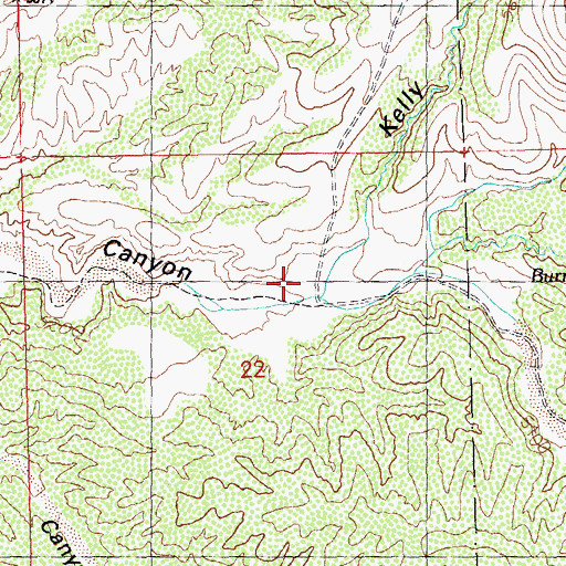 Topographic Map of Kelly Chimney Canyon, NM