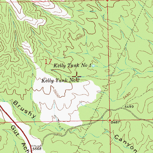 Topographic Map of Kelly Tank Number 2, NM