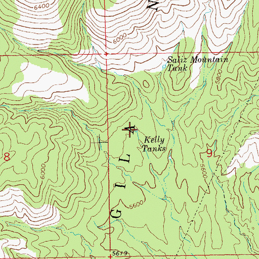 Topographic Map of Kelly Tanks, NM