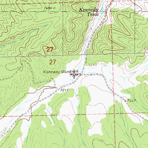 Topographic Map of Kennedy Windmill, NM