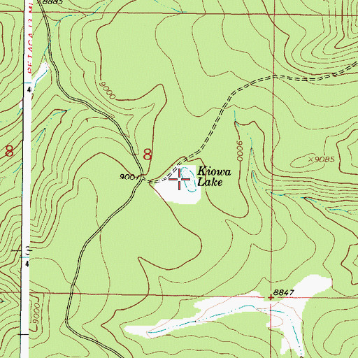 Topographic Map of Kiowa Lake, NM