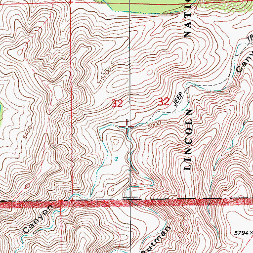 Topographic Map of Kirkland Canyon, NM