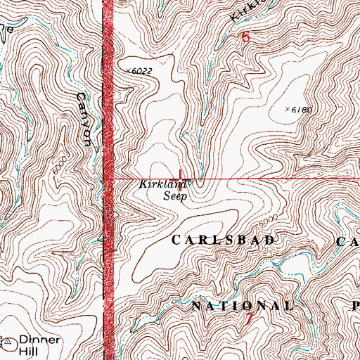 Topographic Map of Kirkland Seep, NM