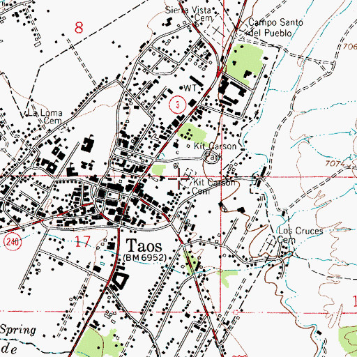Topographic Map of Kit Carson Memorial Cemetery, NM