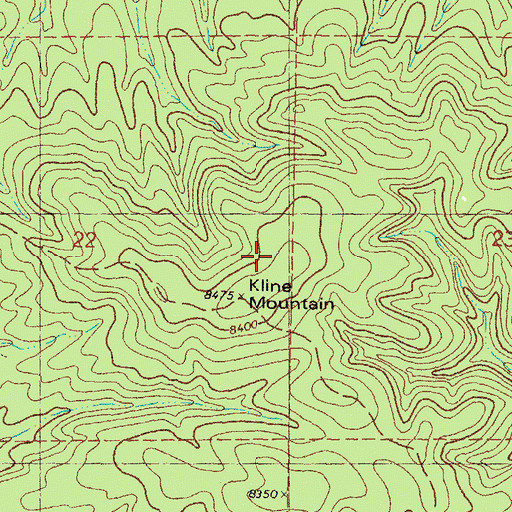 Topographic Map of Kline Mountain, NM