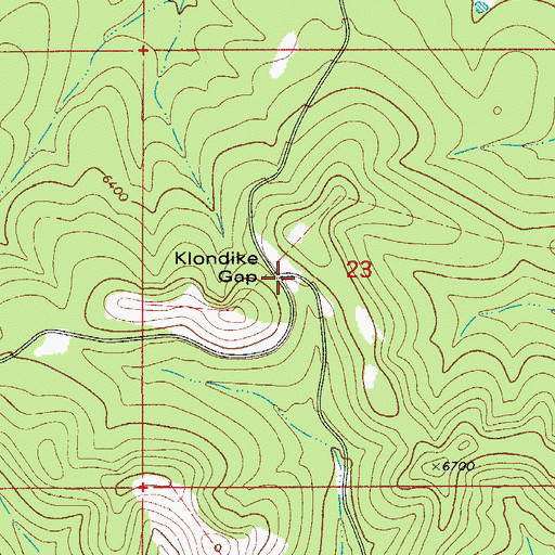 Topographic Map of Klondike Gap, NM
