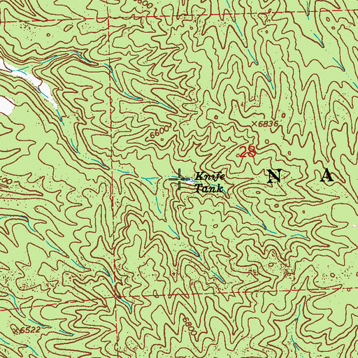 Topographic Map of Knife Tank, NM