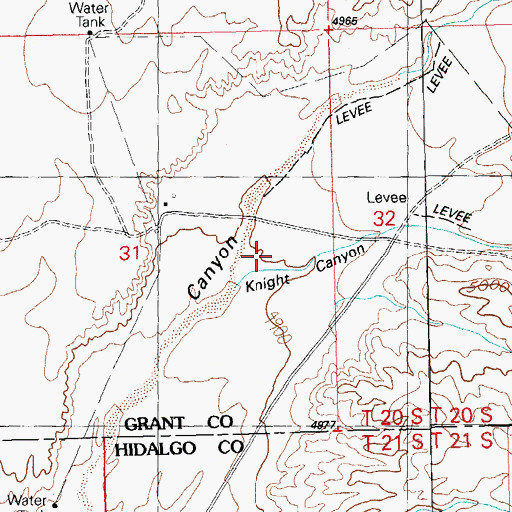Topographic Map of Knight Canyon, NM