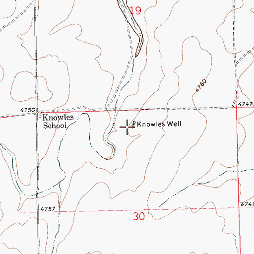 Topographic Map of Knowles Well, NM