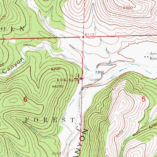 Topographic Map of KOK Ranch, NM