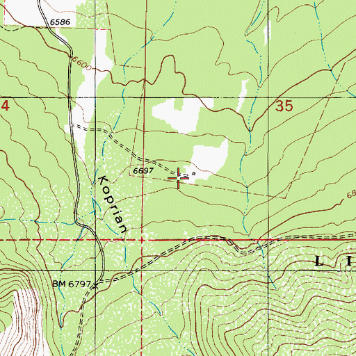 Topographic Map of Koprian Ranch, NM