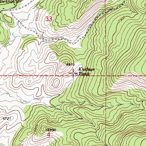 Topographic Map of Kudner Tank, NM