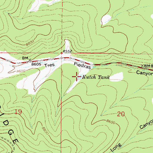 Topographic Map of Kutch Tank, NM