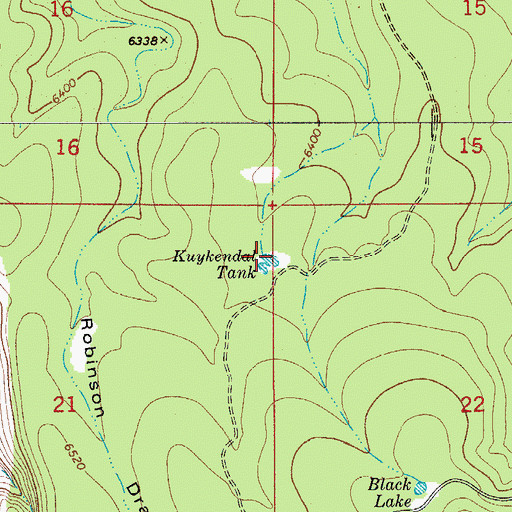 Topographic Map of Kuykendal Tank, NM