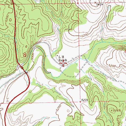 Topographic Map of L H Ranch, NM