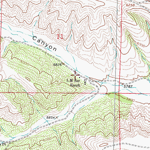 Topographic Map of L M Bar Ranch, NM