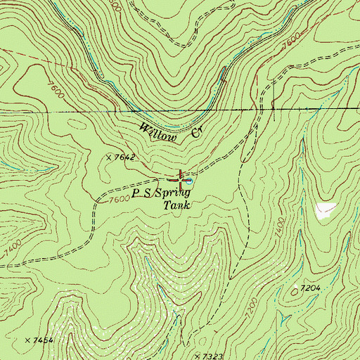 Topographic Map of P S Spring Tank, AZ