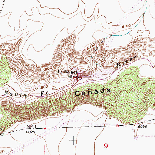 Topographic Map of La Bajada Mine, NM