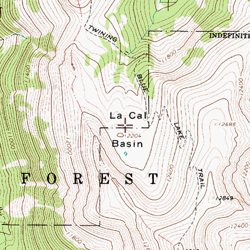Topographic Map of La Cal Basin, NM