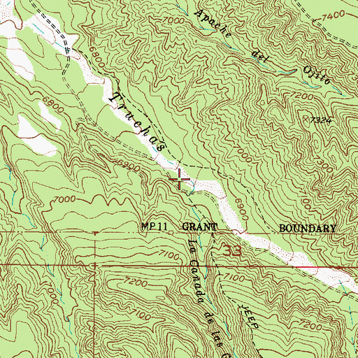 Topographic Map of La Canada de las Gallinas, NM