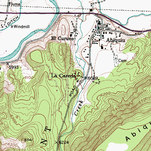 Topographic Map of La Careda, NM