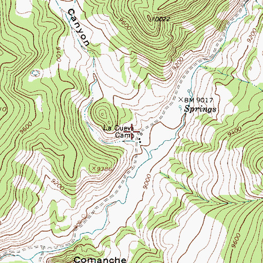Topographic Map of La Cueva Camp, NM