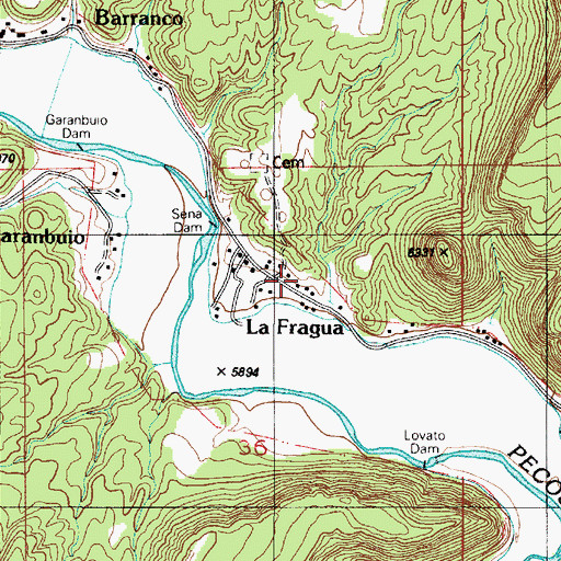 Topographic Map of La Fragua, NM