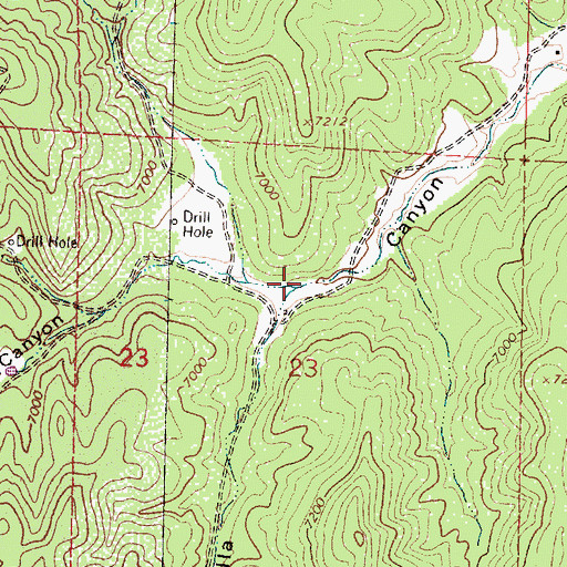 Topographic Map of La Huida Canyon, NM