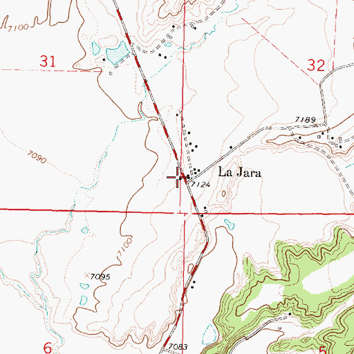 Topographic Map of La Jara, NM