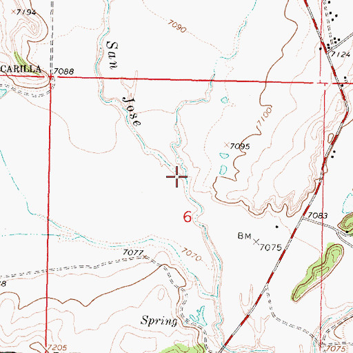Topographic Map of La Jara Creek, NM