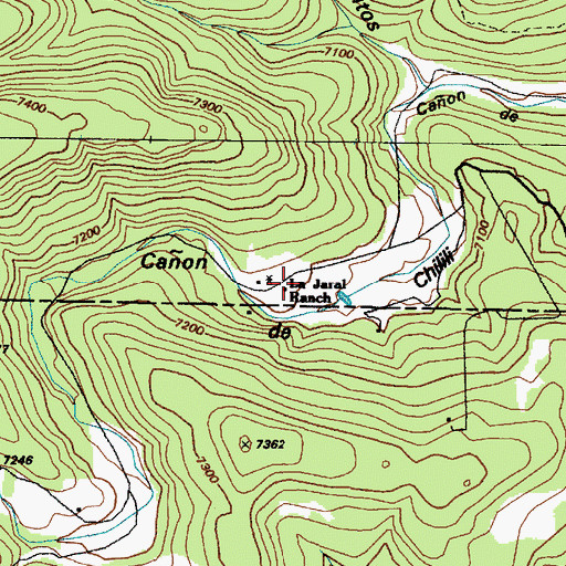 Topographic Map of La Jaral Ranch, NM