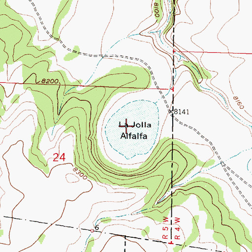 Topographic Map of La Jolla Alfalfa, NM