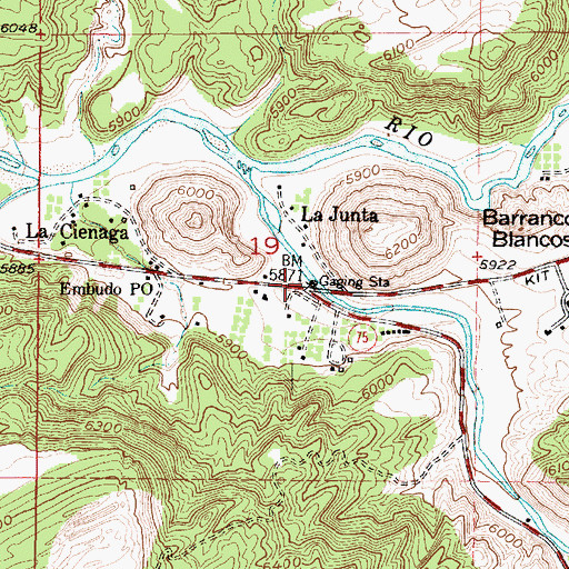 Topographic Map of La Junta, NM