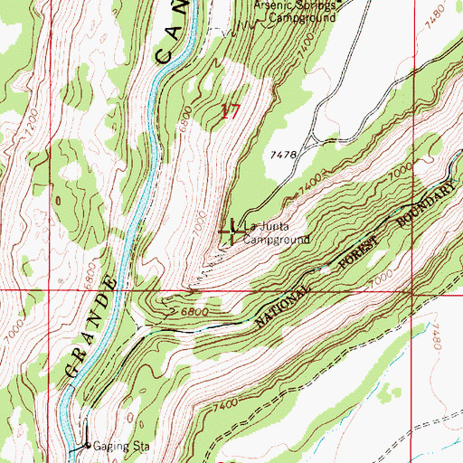 Topographic Map of La Junta Campground, NM