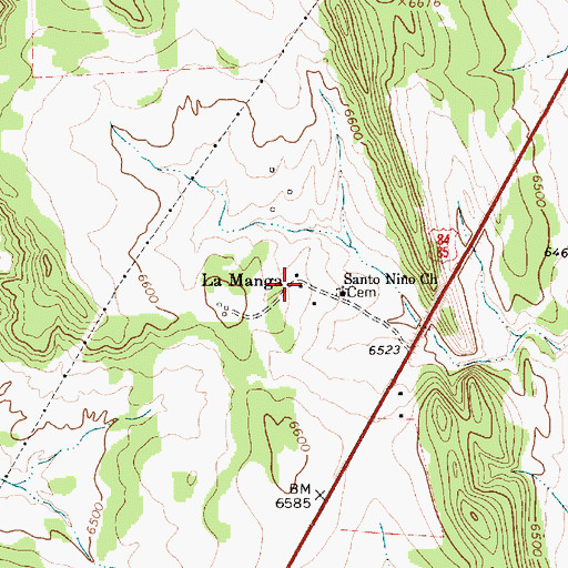 Topographic Map of La Manga, NM