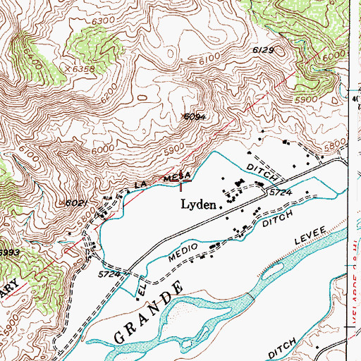 Topographic Map of La Mesa Ditch, NM