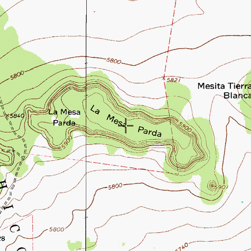 Topographic Map of La Mesa Parda, NM