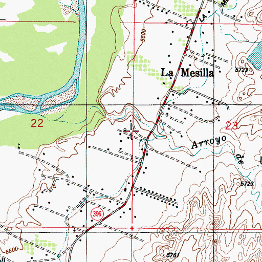 Topographic Map of La Mesilla School, NM