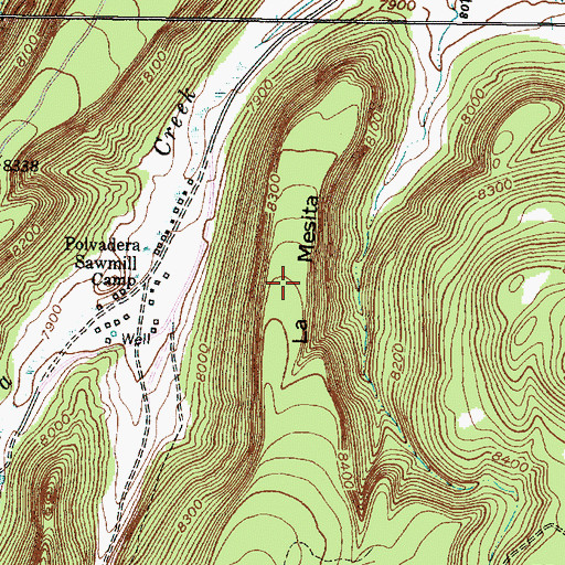Topographic Map of La Mesita, NM