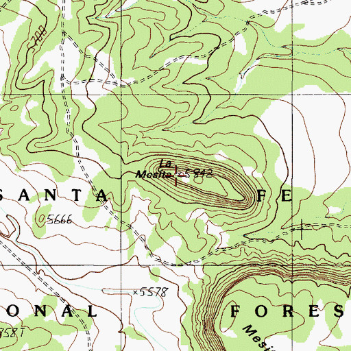 Topographic Map of La Mesita, NM