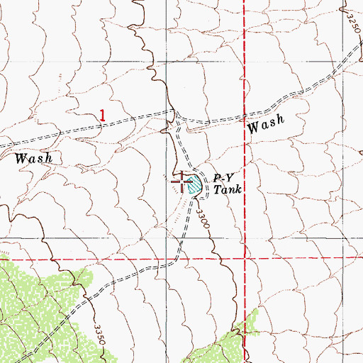 Topographic Map of P-Y Tank, AZ
