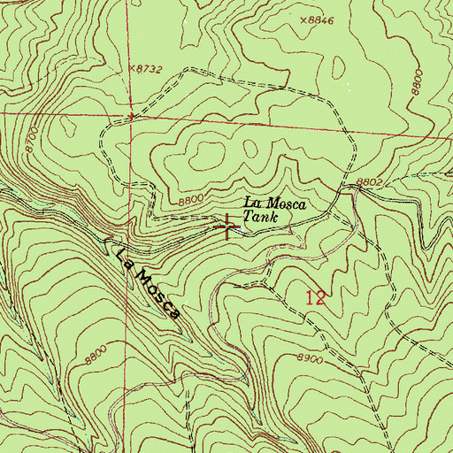Topographic Map of La Mosca Tank, NM