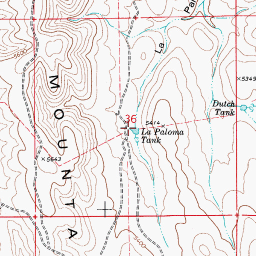 Topographic Map of La Paloma Tank, NM