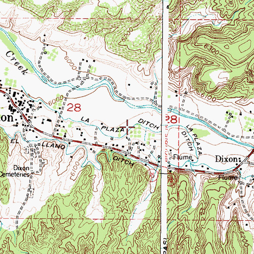 Topographic Map of La Plaza Ditch, NM