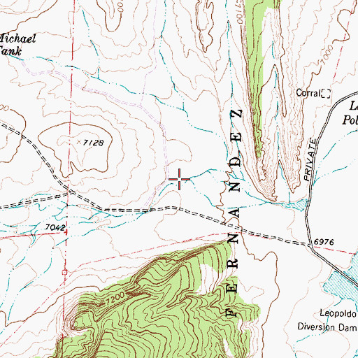 Topographic Map of La Polvadera Canyon, NM