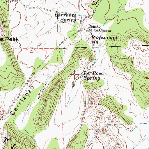 Topographic Map of La Rosa Spring, NM