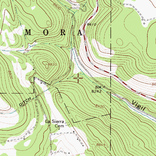 Topographic Map of La Sierra Ditch, NM