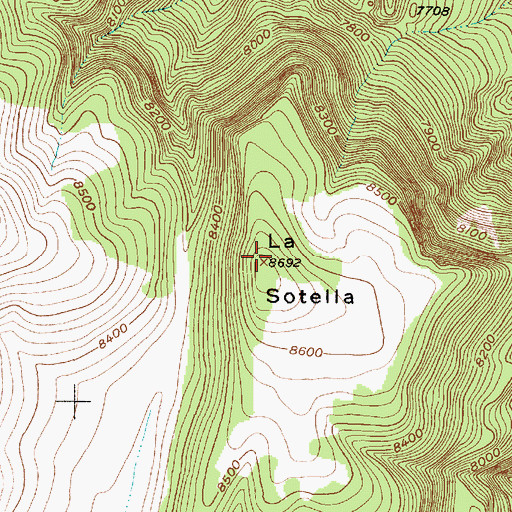 Topographic Map of La Sotella, NM
