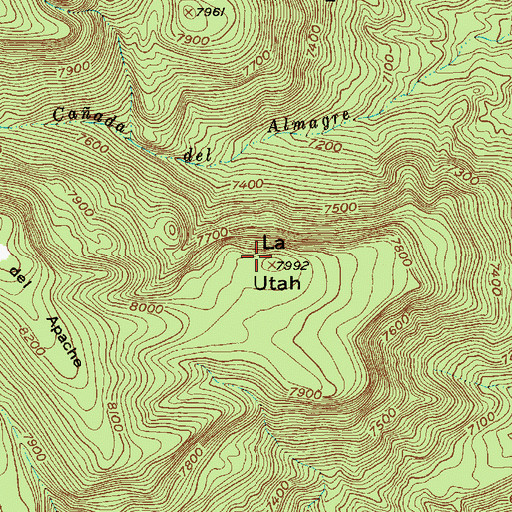 Topographic Map of La Utah, NM