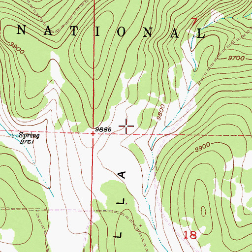 Topographic Map of La Grulla Plateau, NM